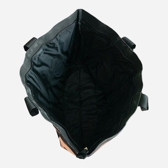 Victoria’s Secret Weekend Tote Bag Black Pink Canvas Travel Shopper Excellent - Picture 5 of 7